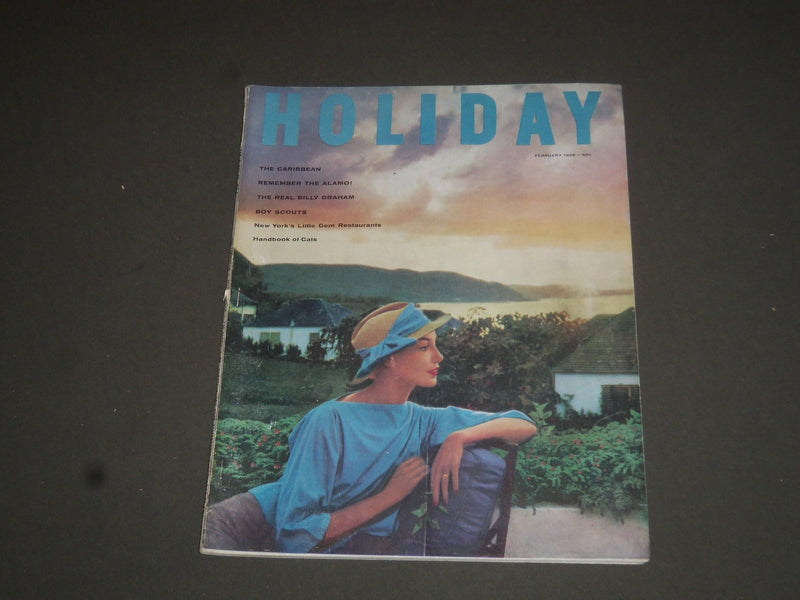 1958 FEBRUARY HOLIDAY MAGAZINE - NICE COVER, STORIES, PHOTOS & ADS - SP 7765