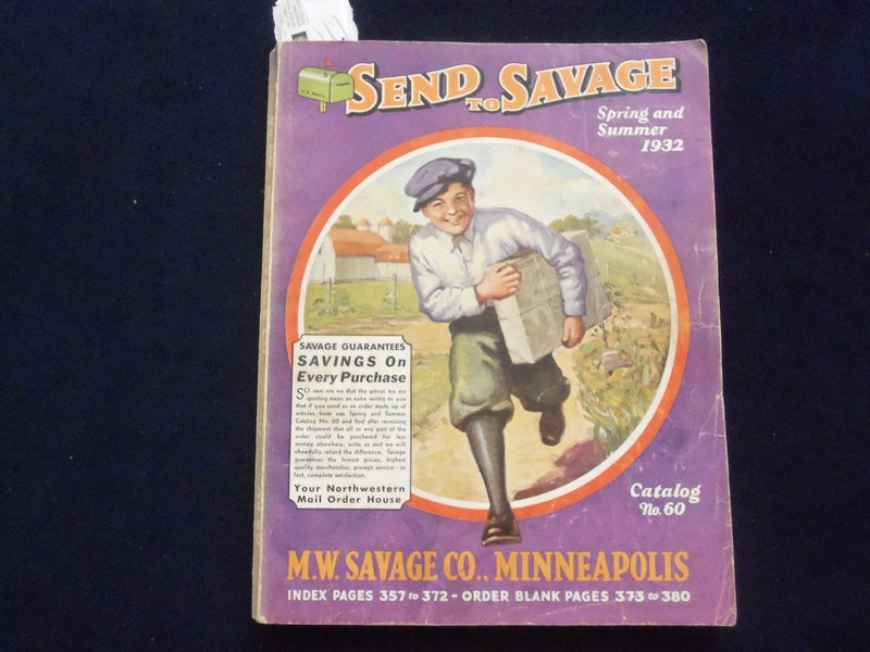 1932 SPRING AND SUMMER M.W. SAVAGE CO. SEND TO SAVAGE CATALOG-MINNEAPOLIS- R 97R
