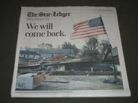 2012 NOVEMBER 2 THE STAR-LEDGER NEWSPAPER - WE WILL COME BACK - NP 2450