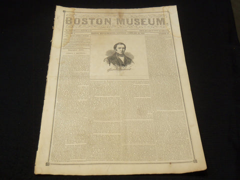 1851 FEBRUARY 22 BOSTON MUSEUM NEWSPAPER - GEORGE BOUTWELL - TURKISH - NP 9032