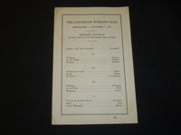 1934 NOVEMBER 1 CINCINNATI WOMAN'S CLUB PROGRAM - MARGARET HALSTEAD - J 5441