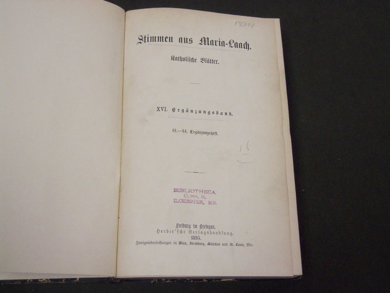 1871-1912 STIMMEN AUS MARIA-LAACH KATHOLISCHE GERMAN VOLUME LOT OF 23 - KD 38