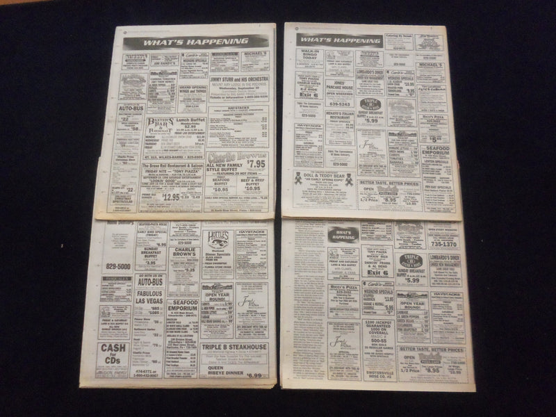 1998-99 WILKES-BARRE, PA TIMES LEADER NEWSPAPER - THE GUIDE - LOT OF 4 - NP 6218