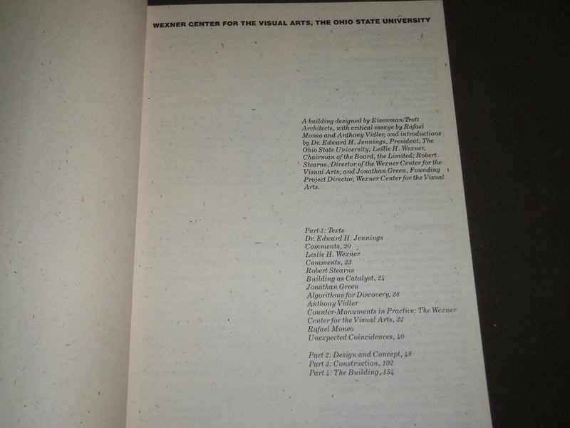 1989 WEXNER CENTER FOR THE VISUAL ARTS SOFTCOVER CATALOG - OHIO STATE - KD 5020