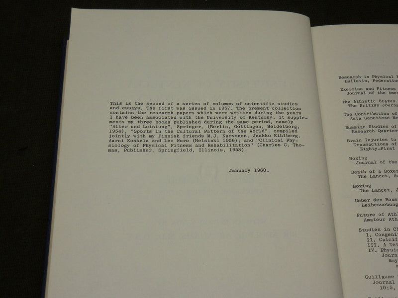 1960 MEDICINE AND SPORT HARDCOVER BOOK BY ERNST JOKL, M. D. - KD 6296