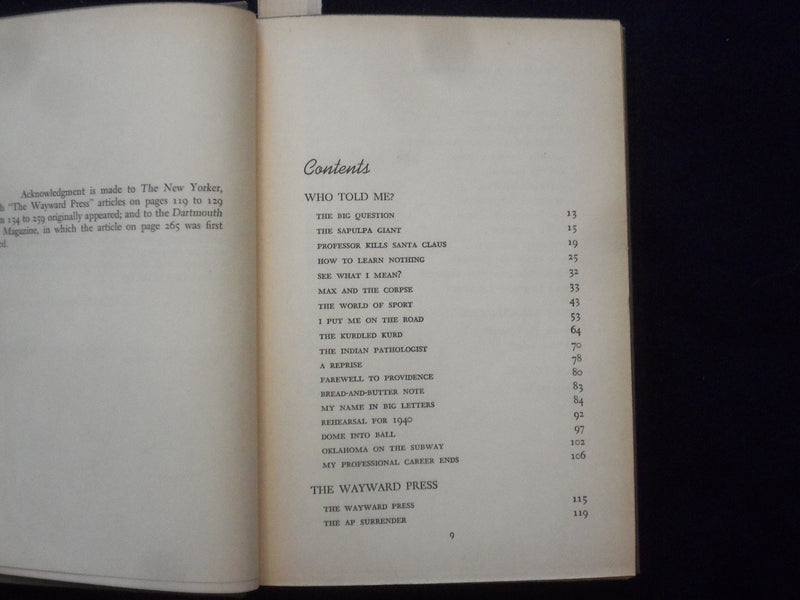 1947 THE WAYWARD PRESSMAN HARDCOVER BOOK BY A. J. LIEBLING - KD 8644