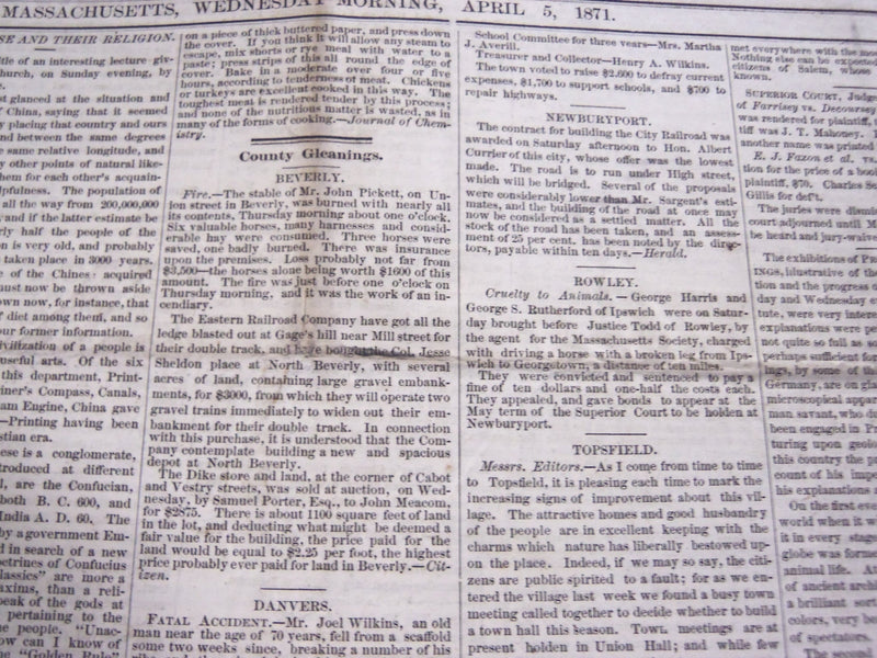 1870-1871 ESSEX COUNTY MERCURY NEWSPAPER LOT OF 12 ISSUES - SALEM - NP 2385