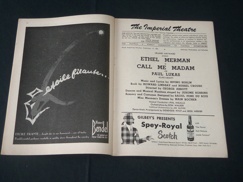 1950-1956 PLAYBILL PROGRAMS LOT OF 9 - ETHEL MERMAN - REX HARRISON - J 3892