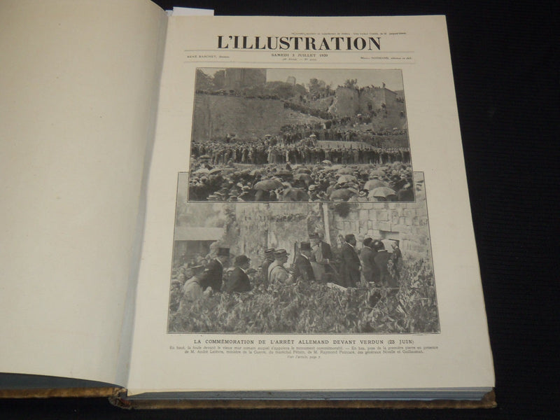 1920 L'ILLUSTRATION FRENCH MAGAZINE BOUND VOLUME SET OF 2 - FULL YEAR
