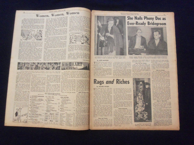 1960 APRIL 24 NEW YORK SUNDAY NEWS NEWSPAPER -POLARIS ATOMIC SUBMARINES- NP 6772