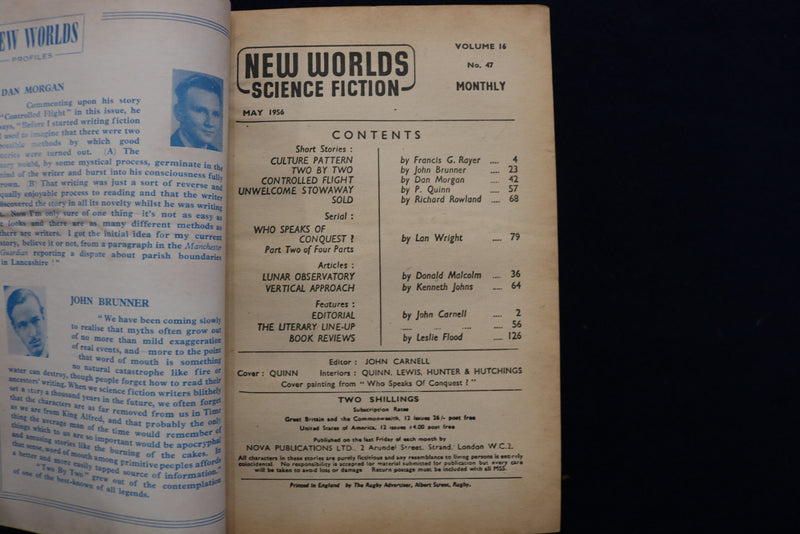 1956 MAY NEW WORLDS SOFTCOVER DIGEST MAGAZINE - VOLUME 16, NUMBER 47- K 420