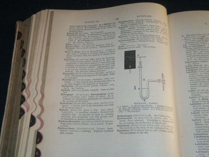 1907 AN ILLUSTRATED DICTIONARY OF MEDICINE BIOLOGY BOOK BY GEORGE GOULD- KD 1421
