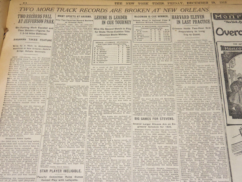 1919 DEC 19 NEW YORK TIMES - BIG PACKING FIRMS AGREE TO SELL HOLDINGS - NT 8538