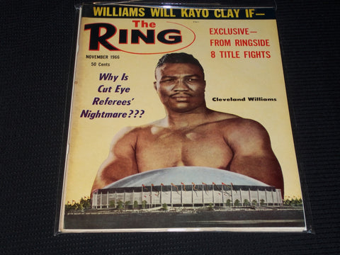 1966 NOVEMBER THE RING MAGAZINE - CLEVELAND WILLIAMS FRONT COVER - E 3938
