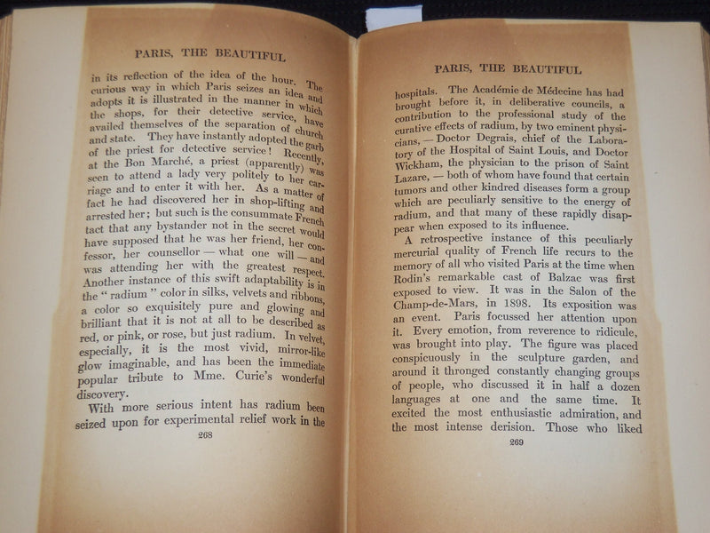 1908 PARIS THE BEAUTIFUL HARDCOVER BOOK BY LILIAN WHITING - KD 9389