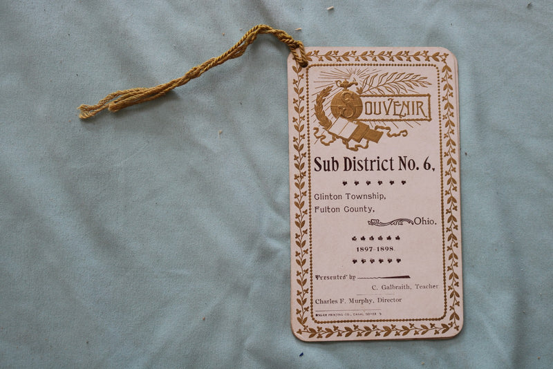 1897-1898 SUB DISTRICT NO. 6 SOUVENIR - FULTON COUNTY, OHIO - K 3306