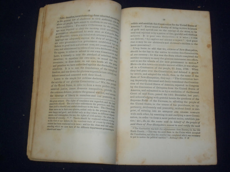 1850 PUBLIC THANKSGIVING DISCOURSE - CONCORD, NEW HAMPSHIRE - J 4797