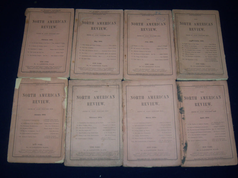 1882 & 1884 NORTH AMERICAN REVIEW LOT OF 8 ISSUES - STORIES/ARTICLES - WR 671