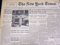 1949 AUG 20 NEW YORK TIMES - 300,000 HAIL CONNIE MACK, MERIT AWARD - NT 1509