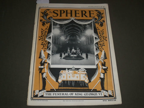 1952 FEBRUARY 23 THE SPHERE MAGAZINE - THE FUNERAL OF KING GEORGE VI - SP 8309