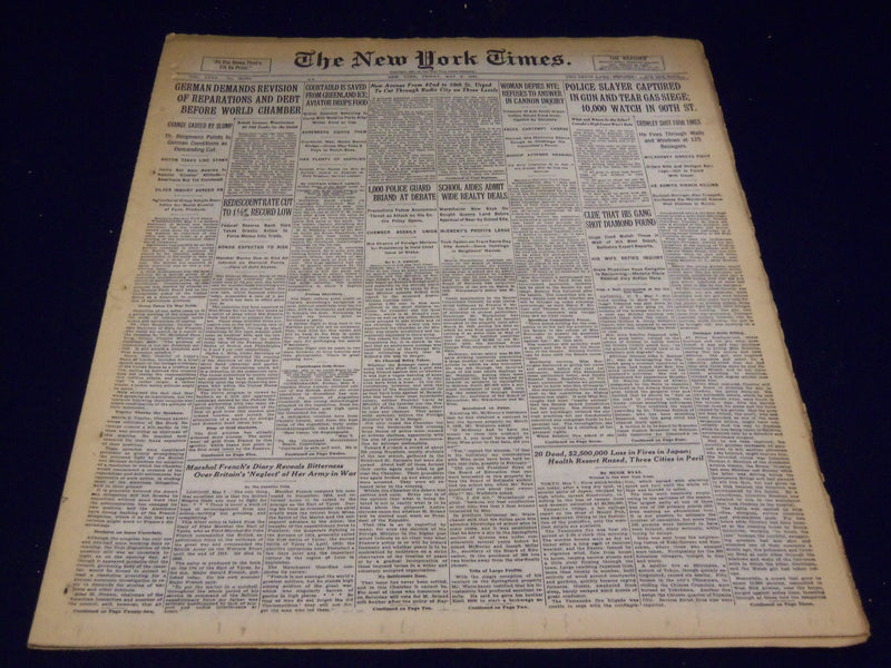1931 MAY 8 NEW YORK TIMES - DIAMOND OWN GANG SHOT HIM - NT 4134