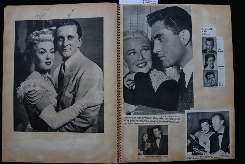 1950'S MOVIE STARS SCRAPBOOK -KIRK DOUGLAS-GINGER ROGERS-BURT LANCASTER- E 24924