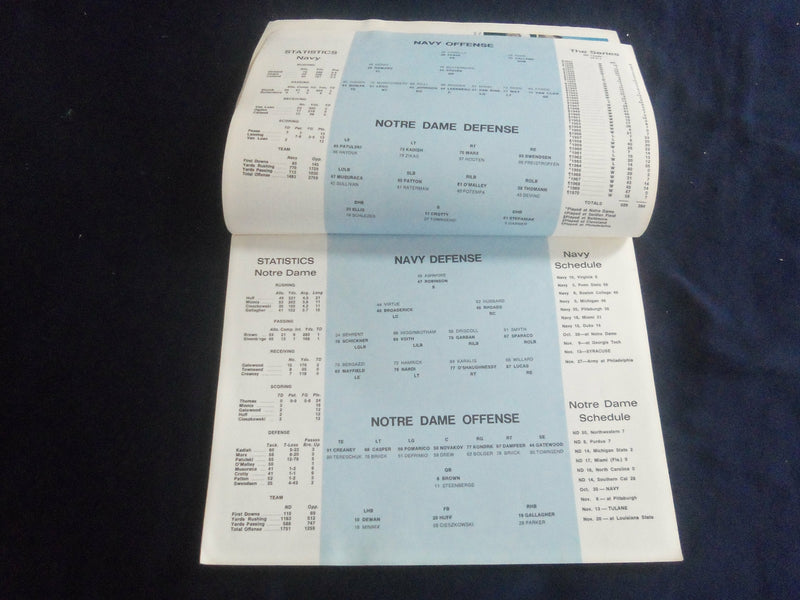1971 OCTOBER 30 FOOTBALL PROGRAM - NOTRE DAME UNIVERSITY VS NAVY - SP 1213B