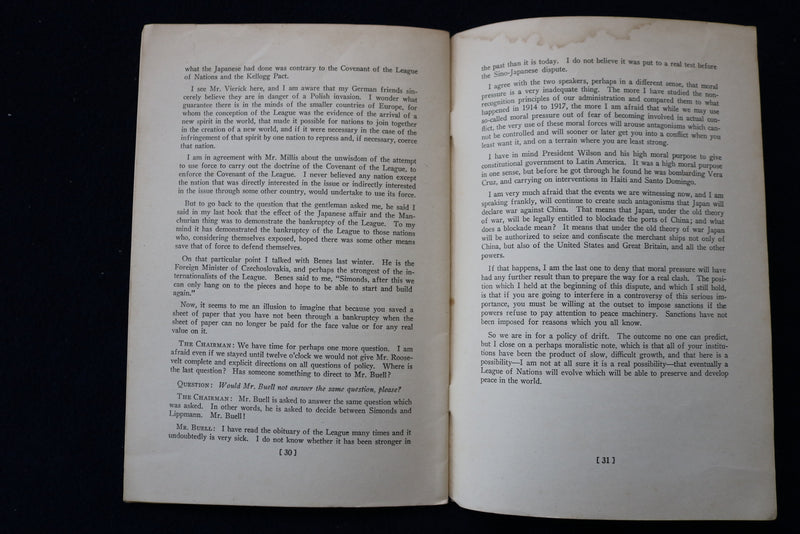 1933 FOREIGN PROBLEMS CONFRONTING THE NEW ADMINISTRATION SOFTCOVER BOOK - K 1567