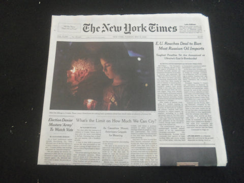 2022 MAY 31 NEW YORK TIMES - E.U. REACHES DEAL TO BAN MOST RUSSIAN OIL IMPORTS