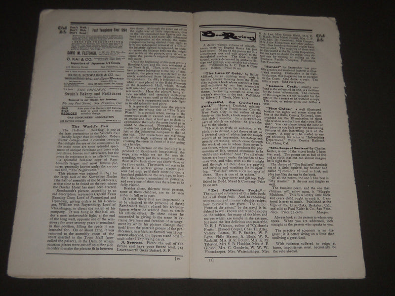 1904 SEPTEMBER CLUB LIFE WOMAN'S GUILD MAGAZINE - J 2584
