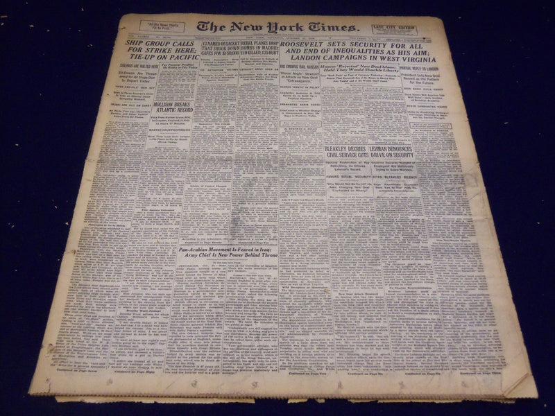 1936 OCT 31 NEW YORK TIMES - REBEL PLANES DROP BOMBS IN MADRID - NT 2101