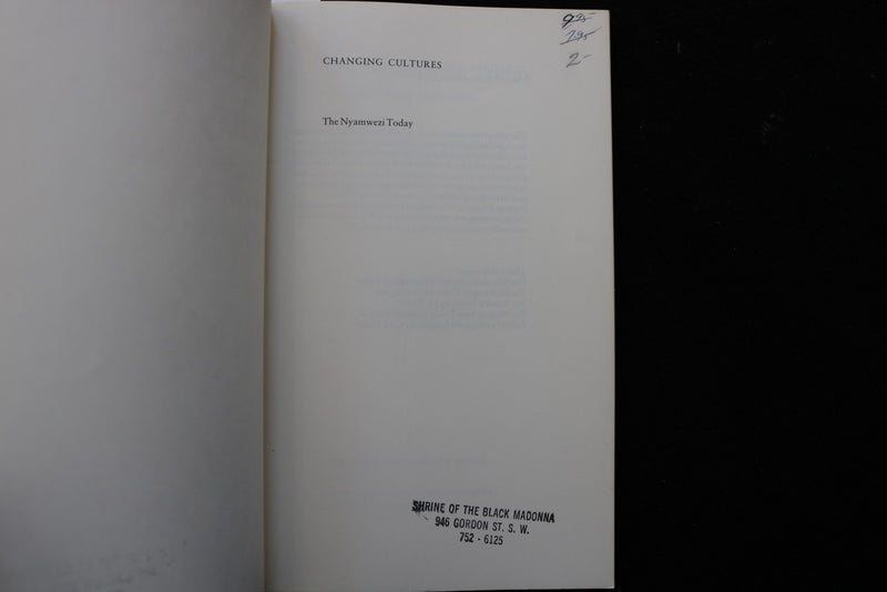 1981 THE NYAMWEZI TODAY, A TANZANIAN PEOPLE IN THE 1970S SOFTCOVER BOOK - K 3492