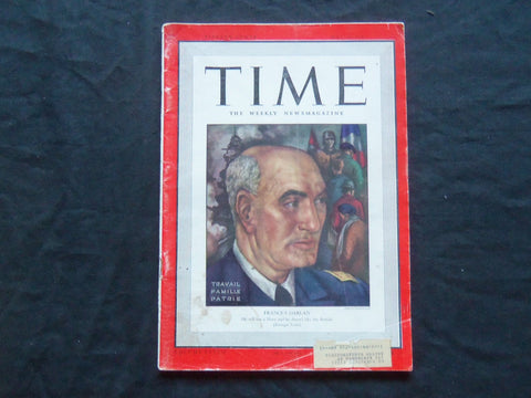1941 MAY 26 TIME MAGAZINE - FRANCE'S ALAIN DARLAN - T 765
