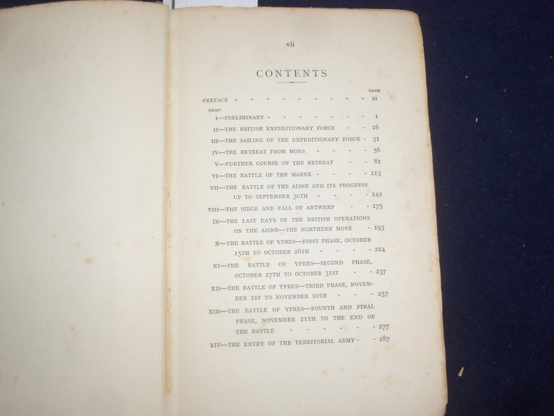 1914 FIELD-MARSHAL VISCOUNT FRENCH OF YPRES HARDCOVER BOOK WITH MAPS - KD 9092