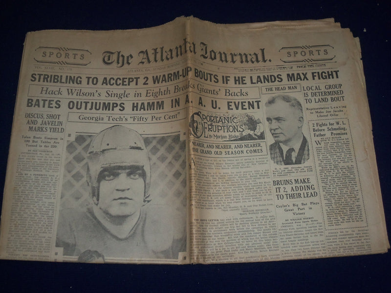 1930 AUGUST 24 THE ATLANTA JOURNAL SPORTS SECTION - KNUTE ROCKNE - NP 972U