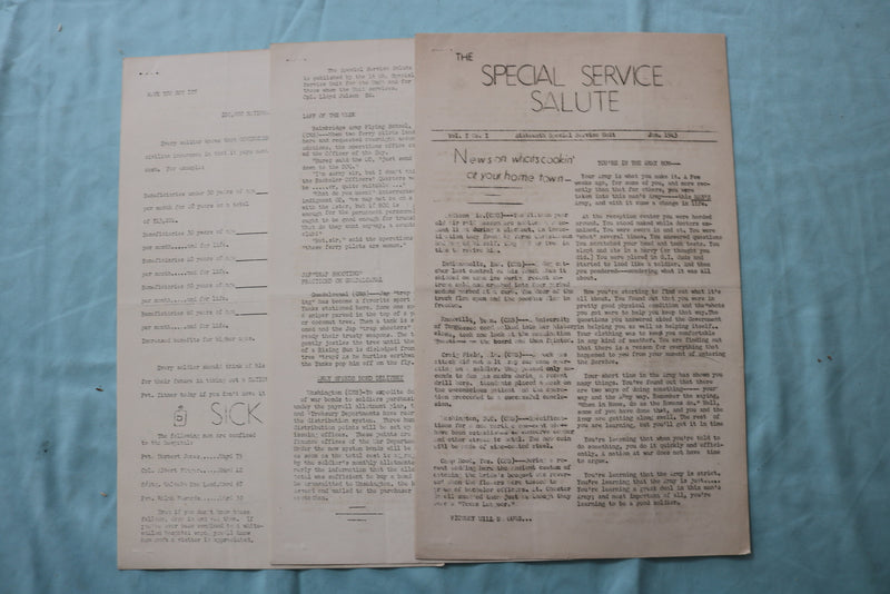 1943 THE SPECIAL SERVICE SALUTE NEWSPAPER - 16TH SPECIAL SERVICE UNIT - K 2545