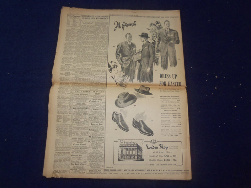 1945 MARCH 30 NEW YORK TIMES - 1ST ARMY RACES 55 MILES TO CUT OFF RUHR - NP 6681