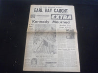 1968 JUNE 8 L. A. HERALD EXAMINER NEWSPAPER - ROBERT KENNEDY MOURNED - NP 5732