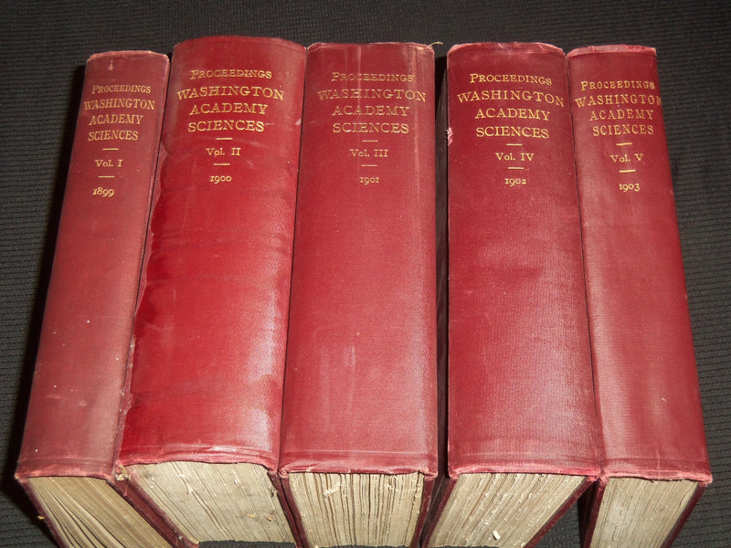 1899-1904 WASHINGTON ACADEMY SCIENCES PROCEEDINGS BOUND VOLUME LOT OF 5 - KD 46