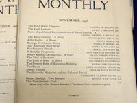 1906 THE ATLANTIC MONTHLY MAGAZINE LOT OF 10 - NICE STORIES & ARTICLES - WR 334