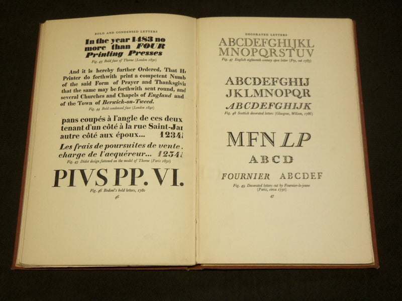 1926 TYPE DESIGNS OF THE PAST AND PRESENT BOOK BY STANLEY MORISON - KD 6139