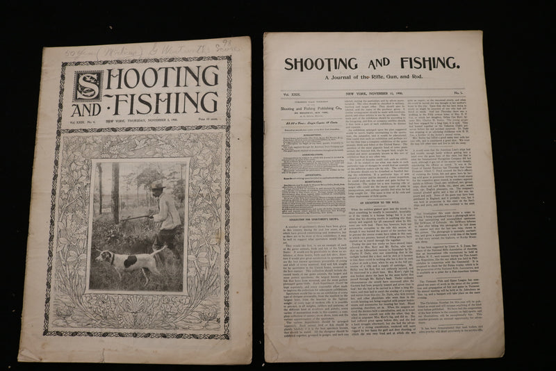 1900 SHOOTING AND FISHING MAGAZINE - LOT OF 21 - O 3697