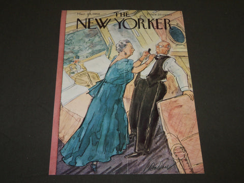 1956 MARCH 24 NEW YORKER MAGAZINE FRONT COVER ONLY - GREAT ART FOR FRAMING