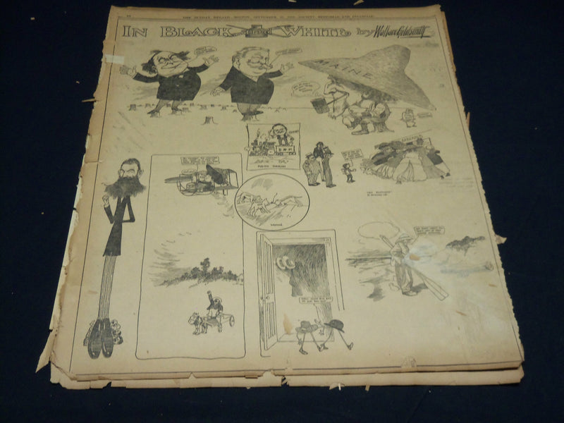 1908 BOSTON HERALD SUNDAY IN BLACK & WHITE SECTIONS LOT OF 7 - GOLDSMITH - UP 86