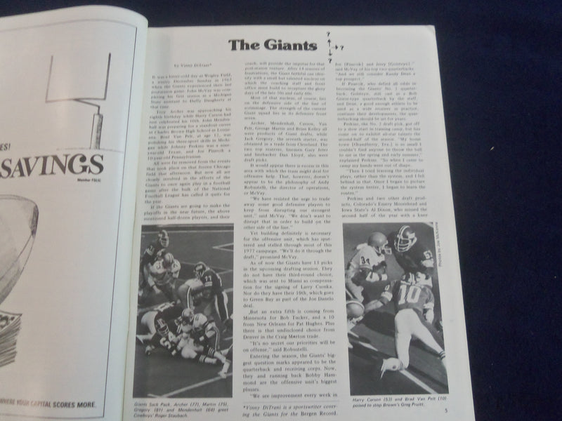 1977 DECEMBER 18 PRO MAGAZINE - NY GIANTS VS. CHICAGO BEARS - SP 4714W