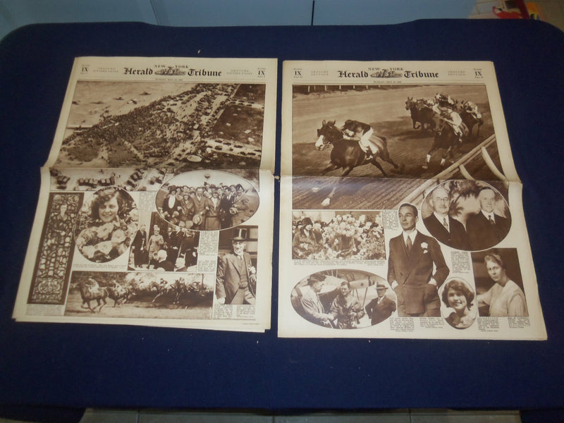 1928 MAY 19 NEW YORK HERALD TRIBUNE GRAVURE SECTION-CURVEUR WINS JAMAICA-NP 4988