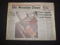 1994 DEC 18 THE SCRANTON TIMES NEWSPAPER - GOVERNMENT LOCKS DOORS AGAIN- NP 8344