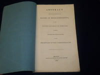 1838 BANKS IN MASSACHUSETTS ABSTRACT BOOK - SECRETARY OF COMMONWEALTH - J 4422