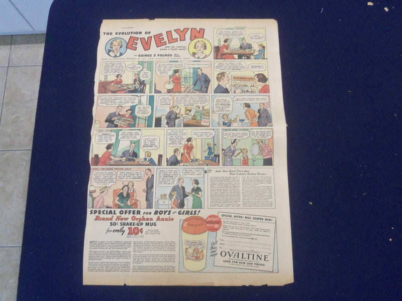 1933-1940 OVALTINE FULL PAGE COLOR COMICS ADS - LOT OF 7 - NP 5255