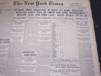 1924 JULY 9 NEW YORK TIMES - M'ADOO FREES DELEGATES MOVE FOR MEREDITH - NT 5076